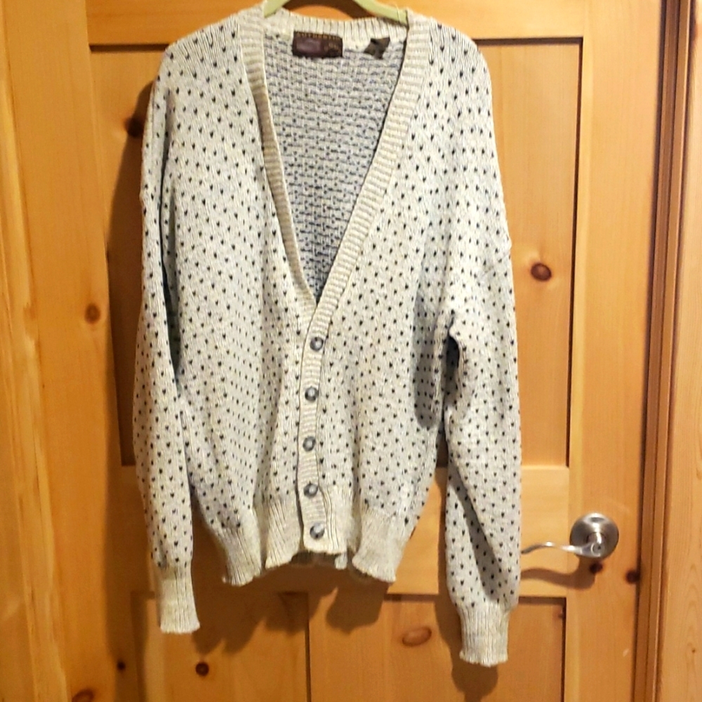 Authentic issue 90 vintage gray wool cardigan sweater size large